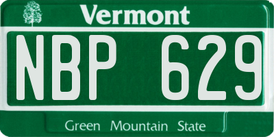VT license plate NBP629