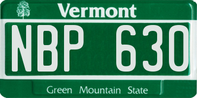VT license plate NBP630
