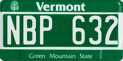 VT license plate NBP632
