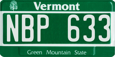 VT license plate NBP633