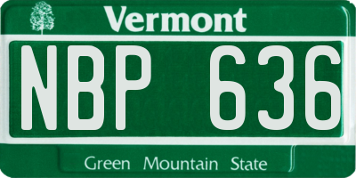 VT license plate NBP636