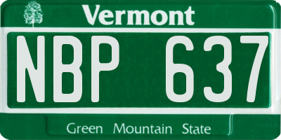 VT license plate NBP637