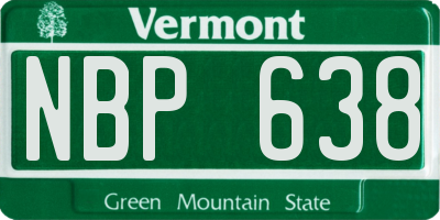 VT license plate NBP638