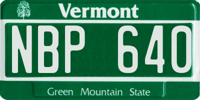 VT license plate NBP640
