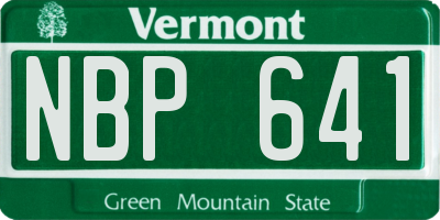 VT license plate NBP641