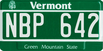 VT license plate NBP642