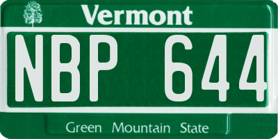 VT license plate NBP644