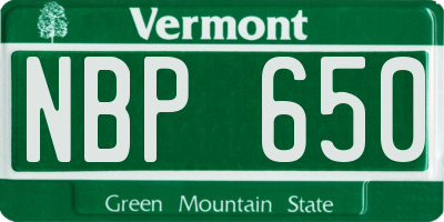 VT license plate NBP650