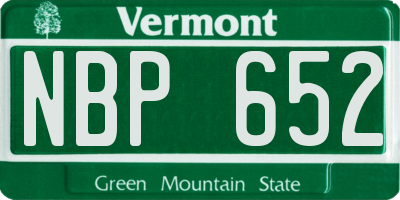 VT license plate NBP652