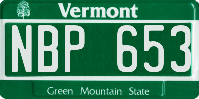 VT license plate NBP653