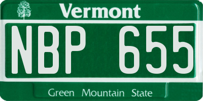 VT license plate NBP655