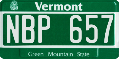VT license plate NBP657