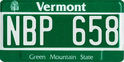 VT license plate NBP658