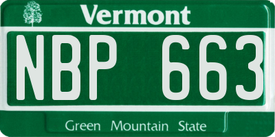 VT license plate NBP663