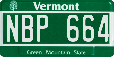 VT license plate NBP664