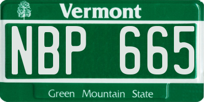 VT license plate NBP665