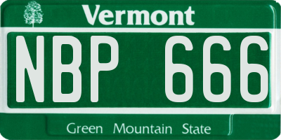 VT license plate NBP666