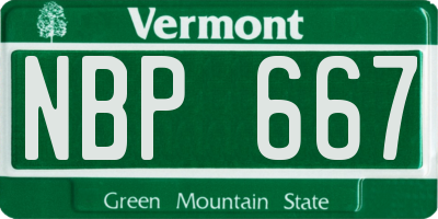 VT license plate NBP667