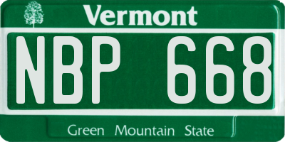 VT license plate NBP668