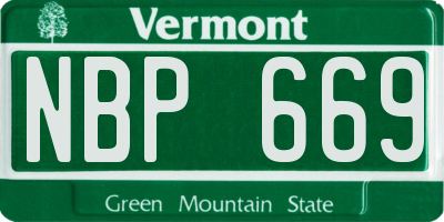 VT license plate NBP669