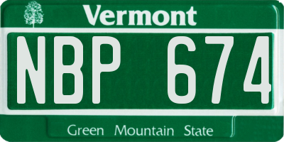 VT license plate NBP674