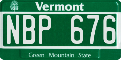 VT license plate NBP676