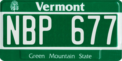 VT license plate NBP677