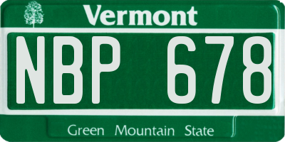 VT license plate NBP678