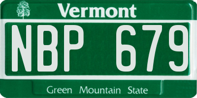 VT license plate NBP679