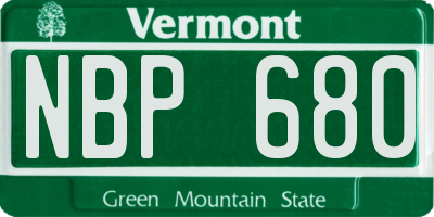 VT license plate NBP680
