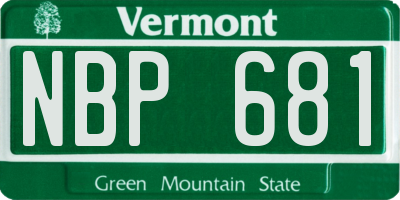 VT license plate NBP681