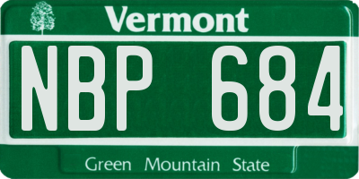VT license plate NBP684