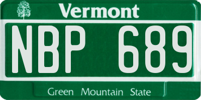 VT license plate NBP689