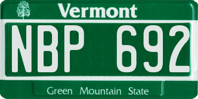 VT license plate NBP692