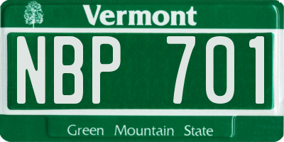 VT license plate NBP701