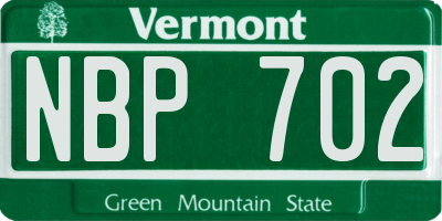 VT license plate NBP702