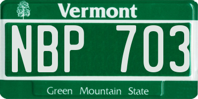 VT license plate NBP703