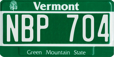 VT license plate NBP704