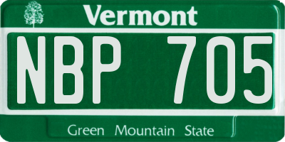 VT license plate NBP705