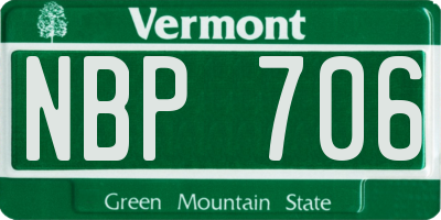 VT license plate NBP706