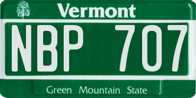 VT license plate NBP707