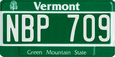 VT license plate NBP709