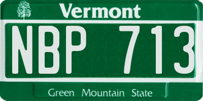 VT license plate NBP713