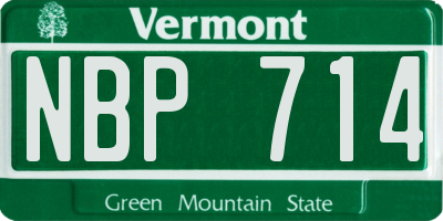 VT license plate NBP714
