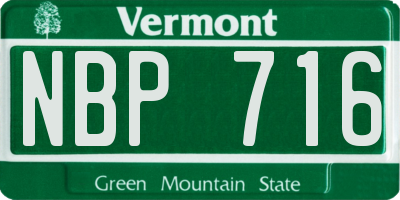 VT license plate NBP716