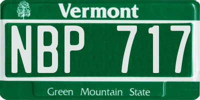 VT license plate NBP717