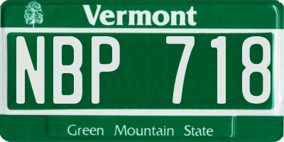 VT license plate NBP718