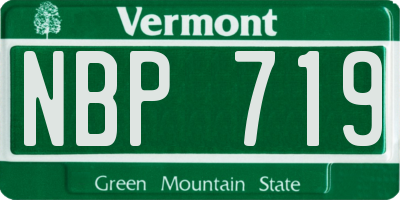 VT license plate NBP719