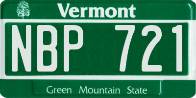 VT license plate NBP721