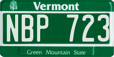 VT license plate NBP723